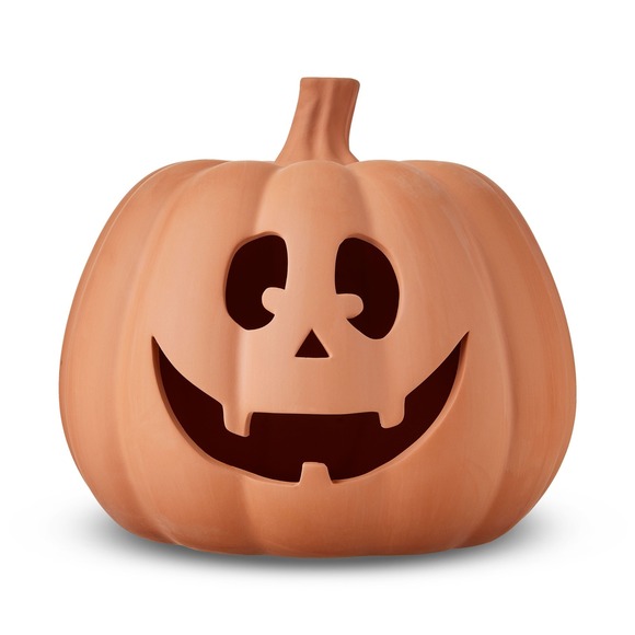 9" Brown Clay Jack-o'-Lantern – Way To Celebrate Harvest Walmart 2025 - Picture 1 of 9